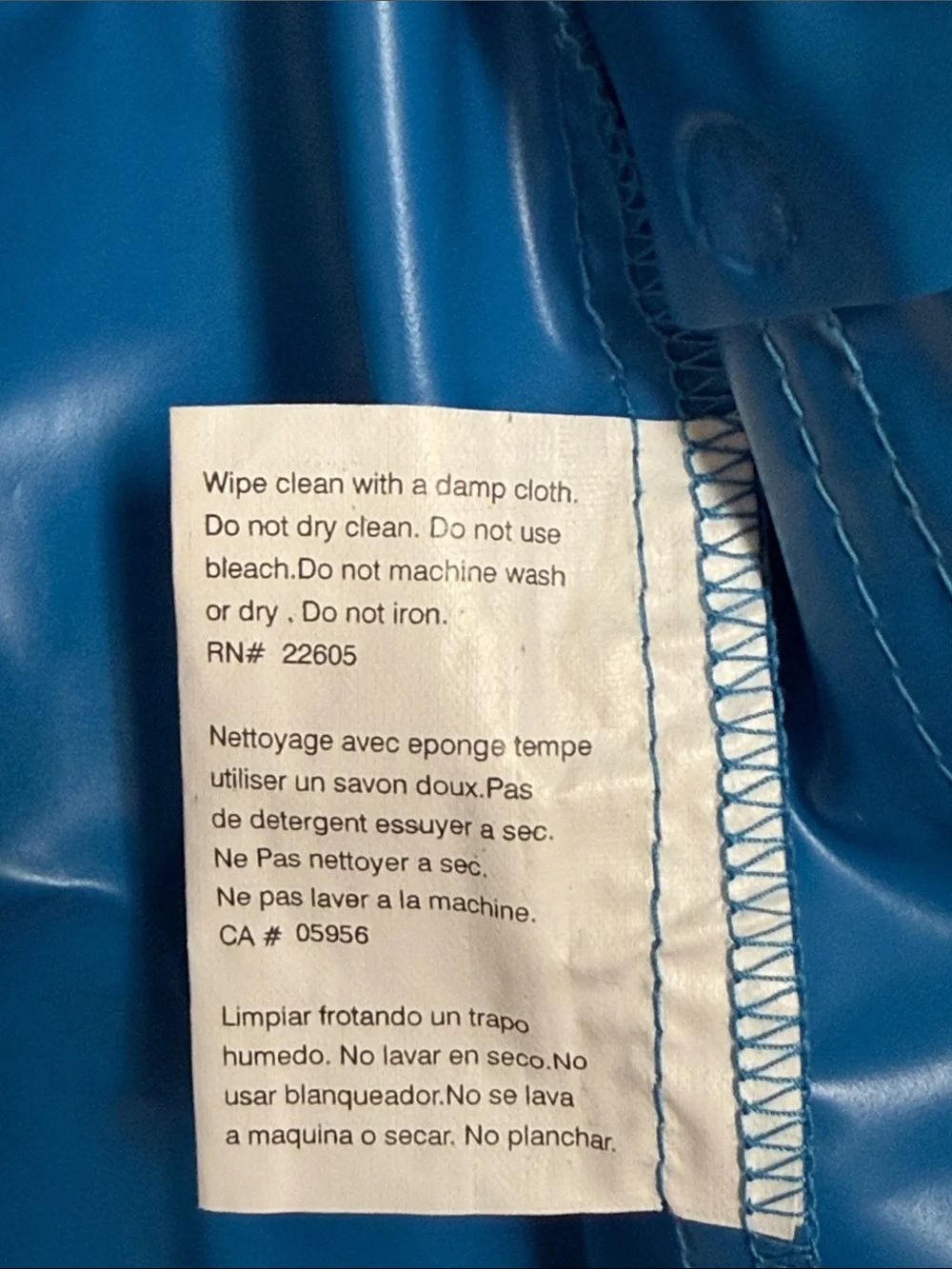 Totes Bright Blue Glossy Raincoat with Hood - Picture 12 of 16